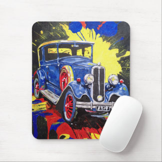 retro, mobile, car, vintage, mouse pad