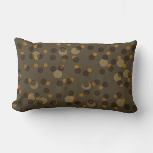 Retro Mocha Latte 1970s Bubble Dream Lumbar Pillow