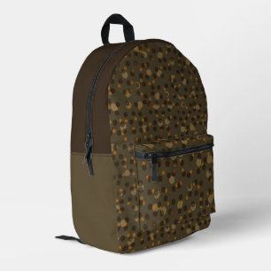 Retro Mocha Latte 1970s Bubble Dream Printed Backpack