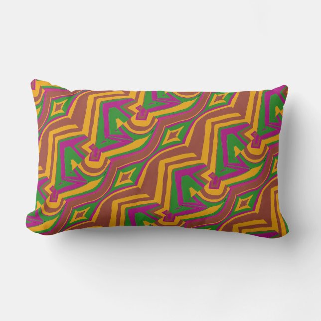 Retro Mod 1960s 1970s warm colourful Pillow (Front)