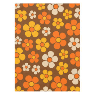 Retro Mod 1960s Style Flower Pattern  Tablecloth