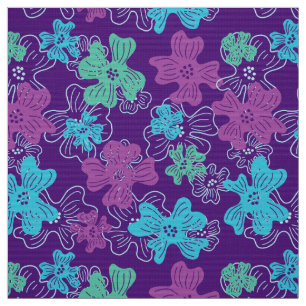 retro mod 60s 70s flower fabric pattern