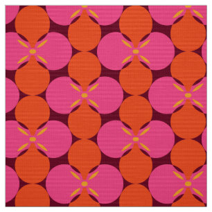 retro mod 60s 70s flower fabric pattern