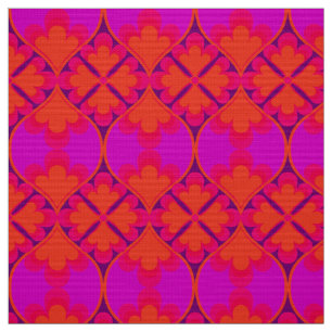 retro mod 60s 70s flower fabric pattern