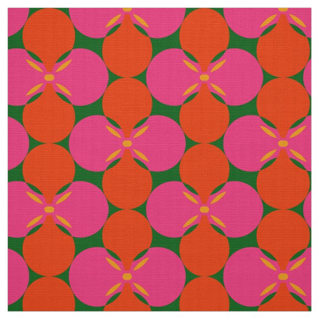 retro mod 60s 70s flower fabric pattern (Swatch)