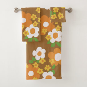 Retro mod 60s 70s towel set