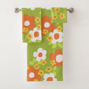 Retro mod 60s 70s towel set