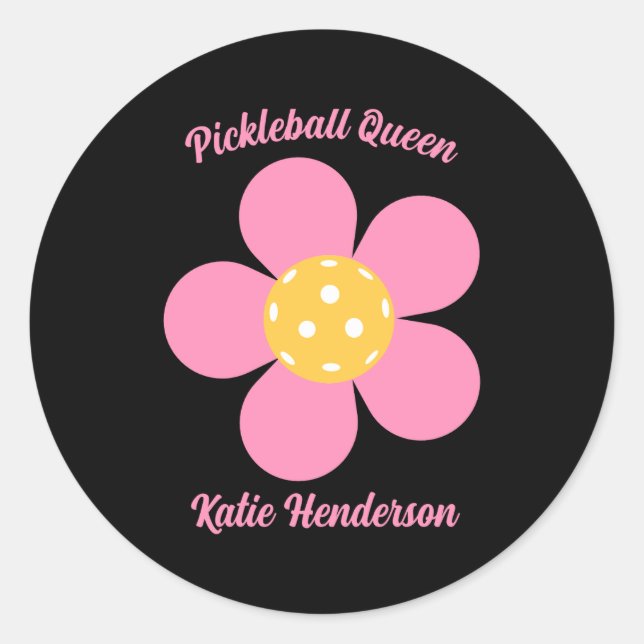 Retro Mod 70s Ckleball Flower D  Classic Round Sticker (Front)