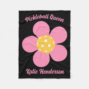 Retro Mod 70s Ckleball Flower D  Fleece Blanket