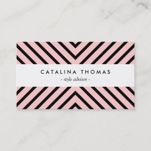 Retro Mod Black and Pink Pattern Business Card