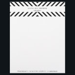 Retro Mod Black and White Pattern Letterhead<br><div class="desc">Coordinates with the Retro Mod Black and White Pattern Business Card Template by 1201AM. An optical black and white pattern creates visual interest on the header of this letterhead design. Your name or business name is minimalistically displayed across the centre of the pattern for a unique brand design. © 1201AM...</div>