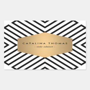 Retro Mod Black and White Pattern with Gold Emblem Sticker
