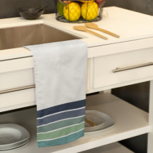 Retro/Mod Blue and Green "Surfboard" Striped 