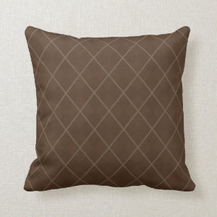 Retro Mod Brown Argyle Throw Pillow