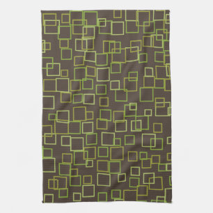 Retro Mod Brown Lime Kitchen Towel Gift