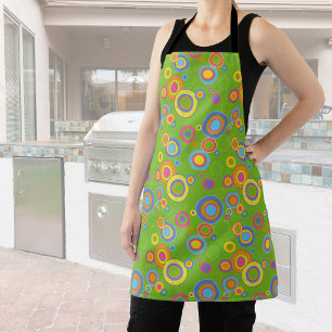 Retro Mod Circles on Green Apron