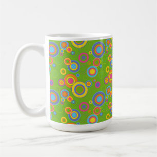 Retro Mod Circles on Green Coffee Mug