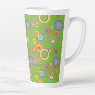 Retro Mod Circles on Green Latte Mug
