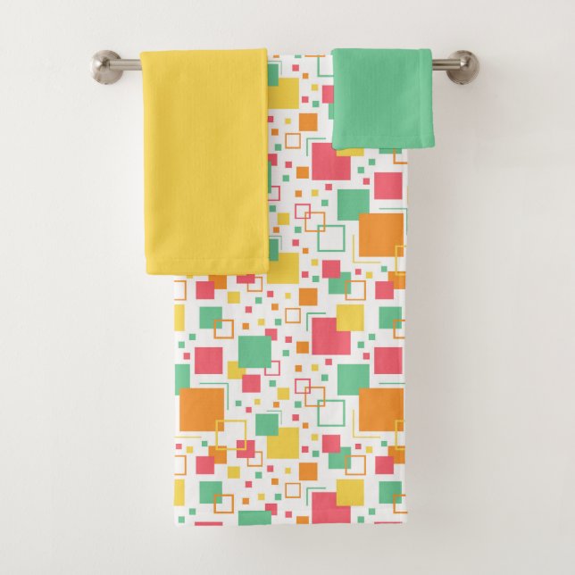 Retro Mod Citrus Bath Towel Set (Insitu)