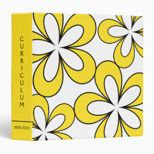 Retro Mod Daisy Yellow Curriculum Binder