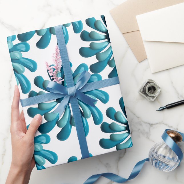 Retro MOD Flowers - Floral Spring Summer Garden Wrapping Paper (Gifting)