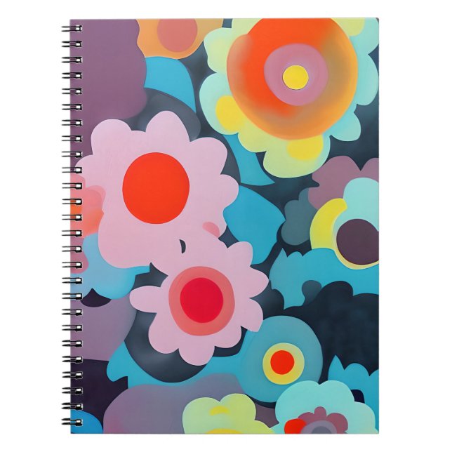 Retro mod flowers notebook (Front)