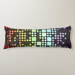 Retro Mod Geometric Groovy Funky Neurogender Pride Body Pillow