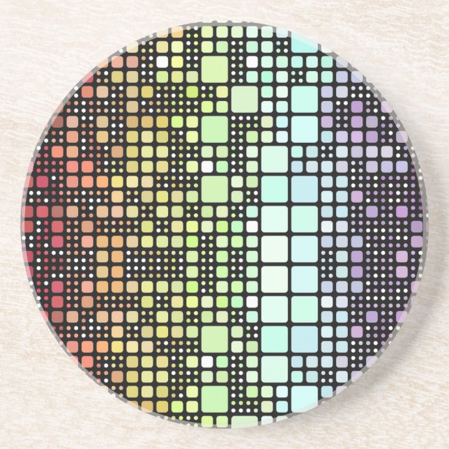 Retro Mod Geometric Groovy Funky Neurogender Pride Coaster (Front)