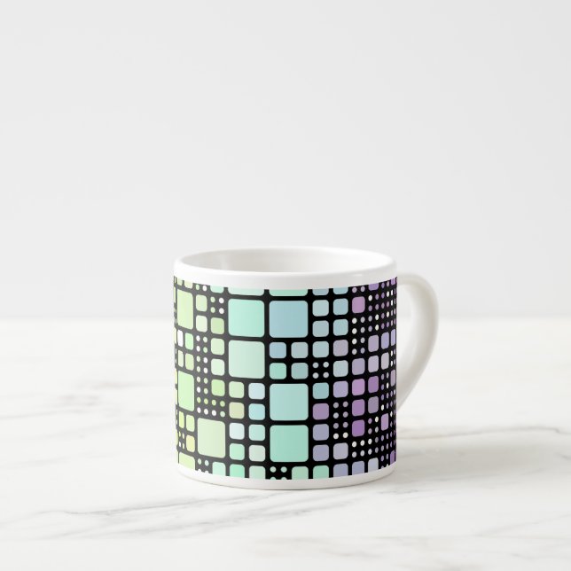 Retro Mod Geometric Groovy Funky Neurogender Pride Espresso Cup (Front Right)
