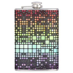 Retro Mod Geometric Groovy Funky Neurogender Pride Hip Flask