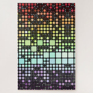 Retro Mod Geometric Groovy Funky Neurogender Pride Jigsaw Puzzle