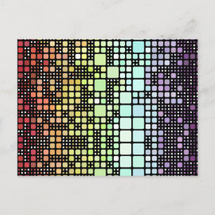 Retro Mod Geometric Groovy Funky Neurogender Pride Postcard