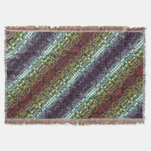 Retro Mod Geometric Groovy Funky Neurogender Pride Throw Blanket