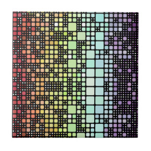 Retro Mod Geometric Groovy Funky Neurogender Pride Tile