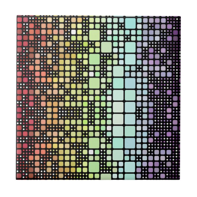 Retro Mod Geometric Groovy Funky Neurogender Pride Tile (Front)