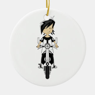 Retro Mod Girl on Scooter Ornament