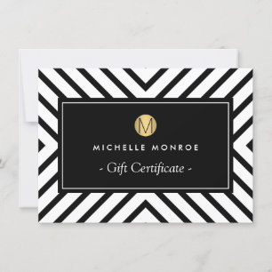 Retro Mod Gold Monogram Gift Certificate