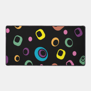 Retro Mod Groovy Colourful Geometric Aesthetic Des Desk Mat