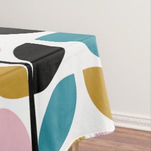 Retro Mod Leaves Stems Pattern Tablecloth