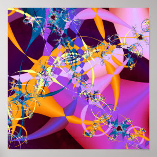 Retro-Mod Mandelbrot (12 par 12) Affiche d'art