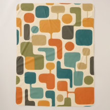 Retro Mod Mosaic Fleece Blanket