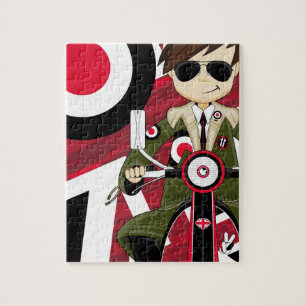 Retro Mod on Scooter Jigsaw Puzzle