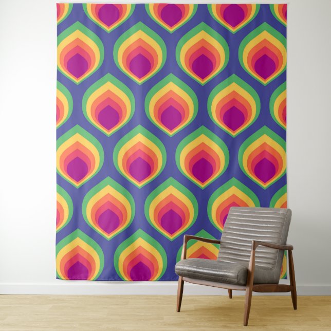 Retro Mod Pattern Tapestry (In Situ)