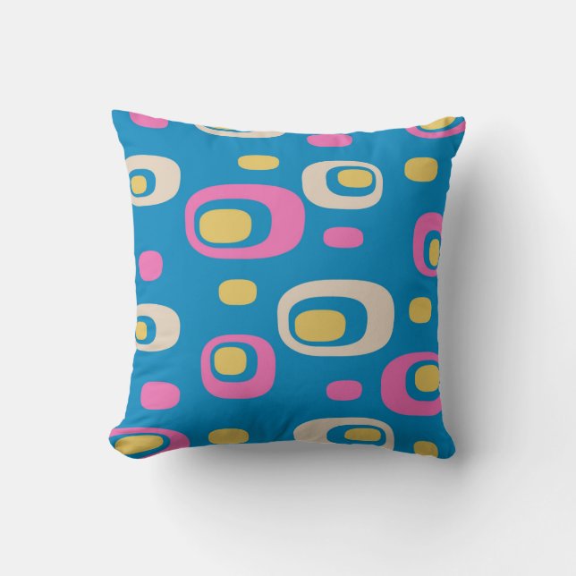 Retro Mod Pattern Throw Pillow (Front)