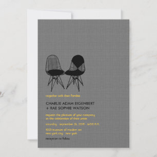 Retro Mod Perfect Chair Pair Eames Wedding Invite