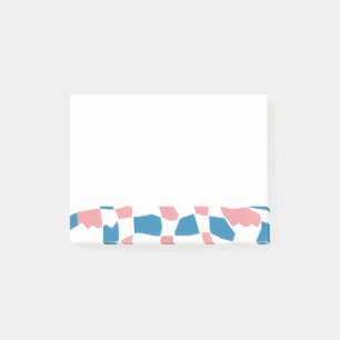 Retro Mod Pink Blue Chequerboard Abstract Post-it Notes