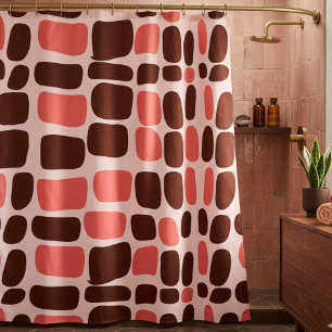 Retro Mod Pink & Chocolate Geometric