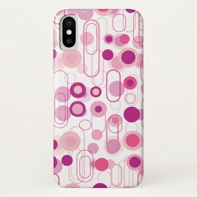 Retro Mod Purple Pods Dots Pattern Art Phone Case (Back)