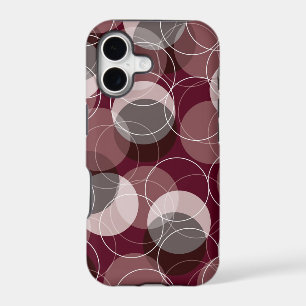 Rétro Mod Skinny Anneaux Rouge Bourgogne Motif Art