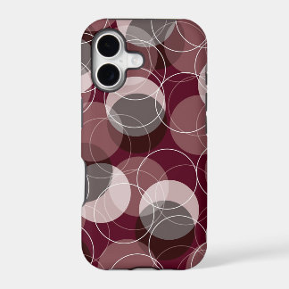 Retro Mod Skinny Rings Burgundy Red Pattern Art